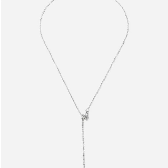 3/$30 Pearl & Rhinestone Butterfly Lariat Necklace - Picture 3 of 5